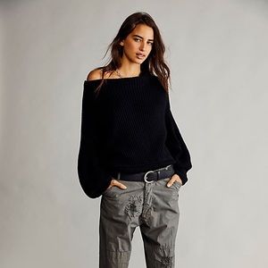 Free People Emmy Mock Neck Sweater black